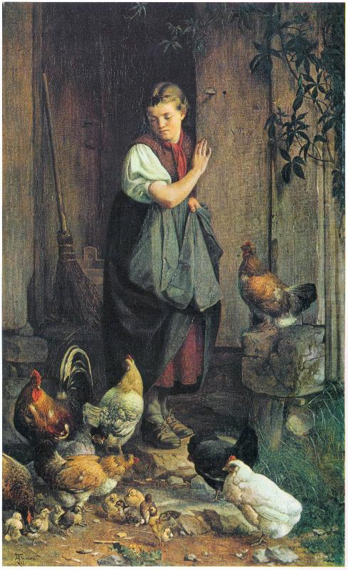 Huhnerfutterung, Hans Thoma